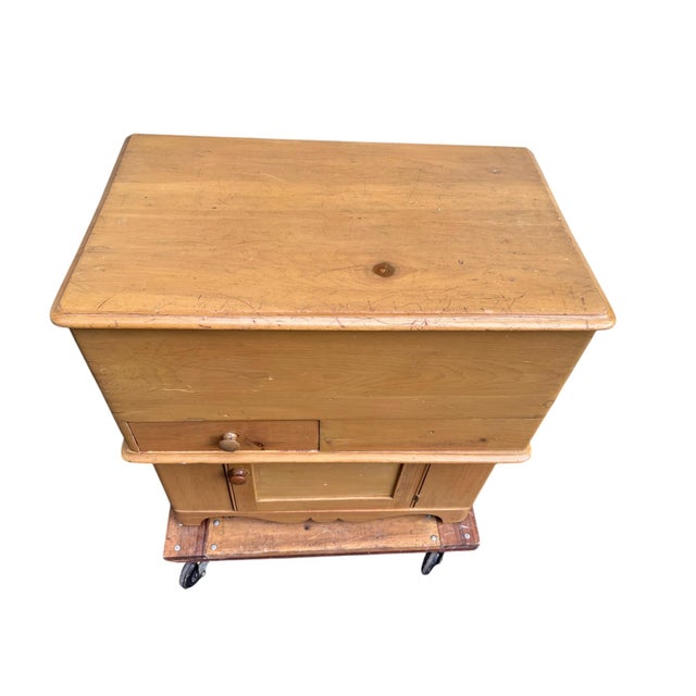 Antique Primitive Pine Dry Sink / Washstand With Lift-Top Storage & Cabinet For Sale - Image 16 of 16