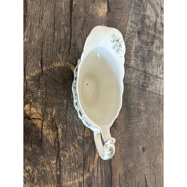 1900 - 1909 Antique "King Edward" Semi-Porcelain Gravy Boat For Sale - Image 5 of 7