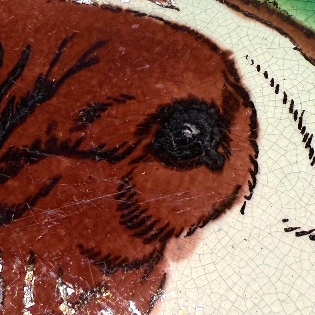 Green A Wedgwood Majolica Plate With Dog, English, Ca. 1873 For Sale - Image 8 of 13