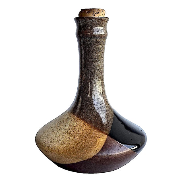 Mid 20th Century Pottery Craft Stoneware Decanter For Sale