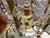 Italian Florentine Giltwood and Amber Murano Glass Drop 6-Light Chandelier, 1950s For Sale - Image 9 of 15