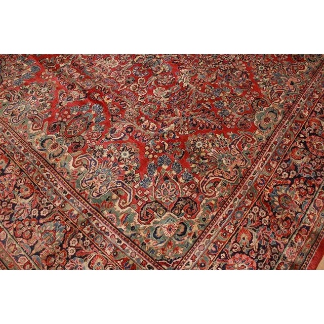 Antique Middle Eastern Hand-Knotted Sarough Rug For Sale - Image 5 of 10