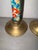 Late 20th Century Late 20th Century Vintage Chinoiserie Brass and Cloisonné Enamel Candlestick Holders - Pair For Sale - Image 5 of 9