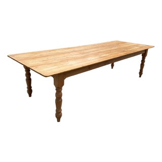 Custom Made Pine Harvest Table For Sale