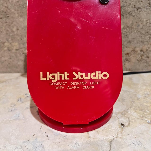 1970s Light Studio Compact Desk Lamp With Alarm Clock For Sale - Image 11 of 12