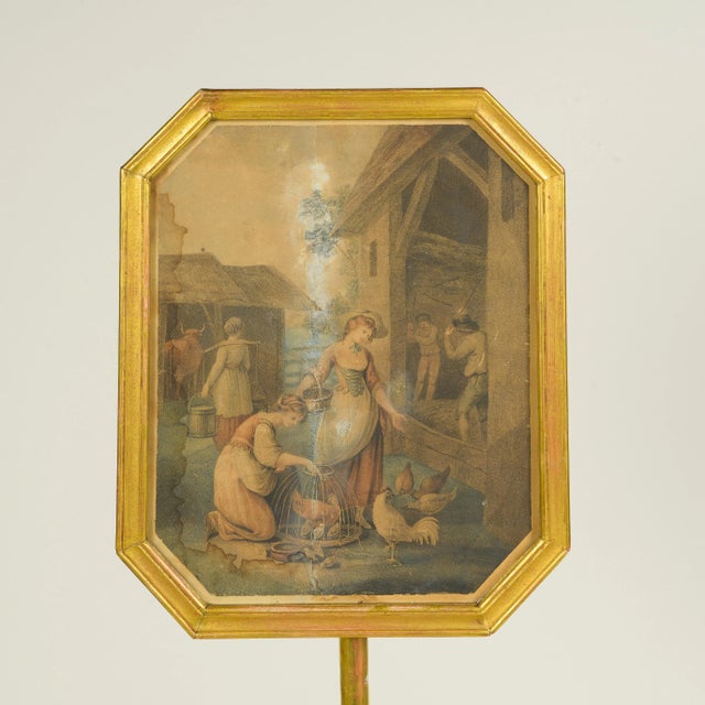 Pair of Regency Giltwood Pole Screens With Hand-Tinted Engravings For Sale In New York - Image 6 of 10