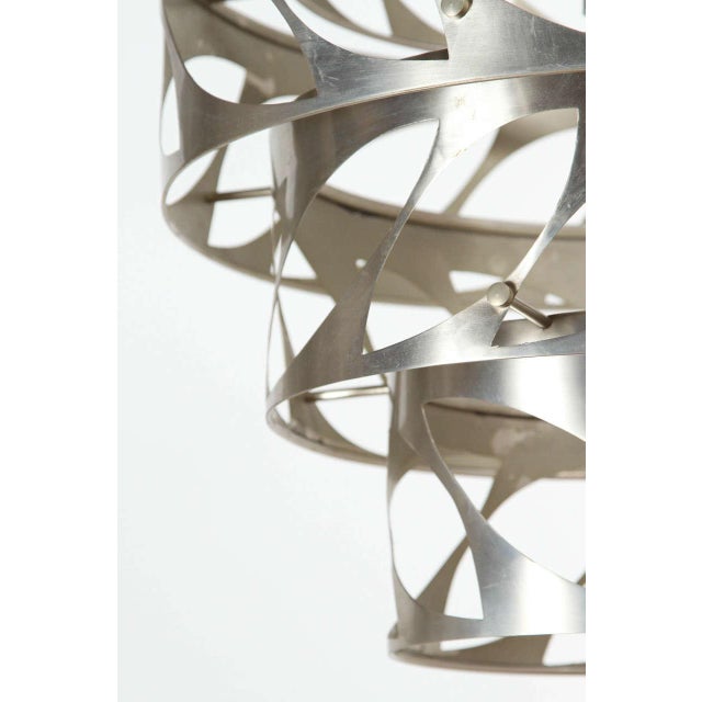 1980s Brushed Aluminum Mid-Century Fixture For Sale In Los Angeles - Image 6 of 9