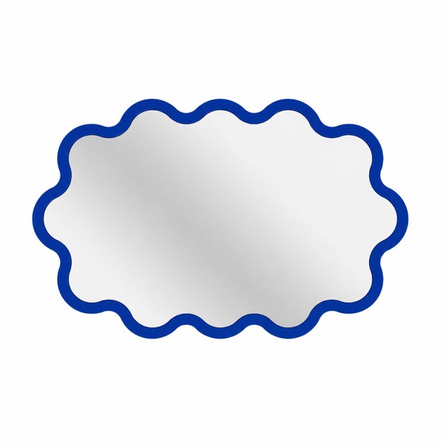 Large Modern Horizontal Oval Wavy Black Mirror – Hvyli Oval 90 by Oitoproducts For Sale - Image 13 of 15