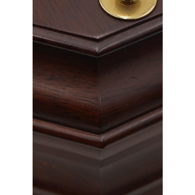 Wood Virginia Metalcrafters Colonial Williamsburg Mahogany Tea Caddy For Sale - Image 7 of 11