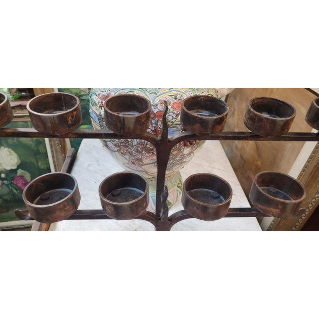 Jan Barboglio Hand Forged Iron Candle Holder For Sale In Philadelphia - Image 6 of 9
