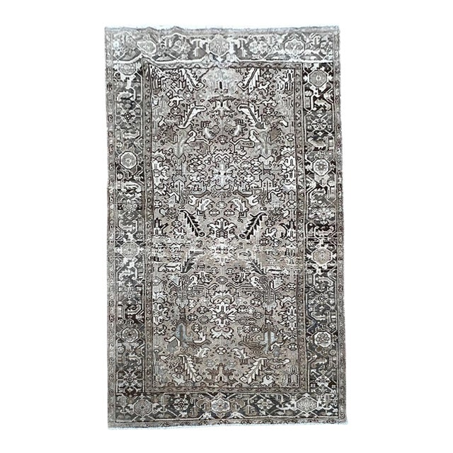 Vintage Persian Heriz Wool Rug 6’3” X 8’11” For Sale