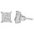 Contemporary Sterling Silver 1/2 Cttw Princess Diamond Composite Square Stud Earrings For Sale - Image 3 of 5