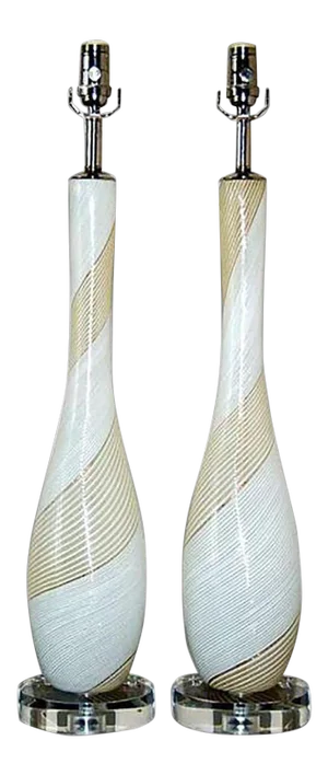 Dino Martens Murano Glass Lamps White