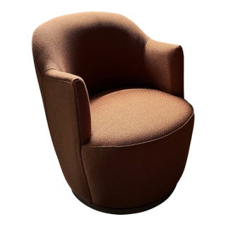 Upholstered Swivel Armchair For Sale