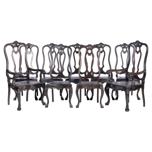 Armchairs and Chairs, Portugal, Late 19th Century, Set of 8 For Sale - Image 6 of 6