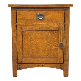 Bassett Furniture Oak Mission Shaker Style 24" Cabinet Nightstand 2536-0270 For Sale