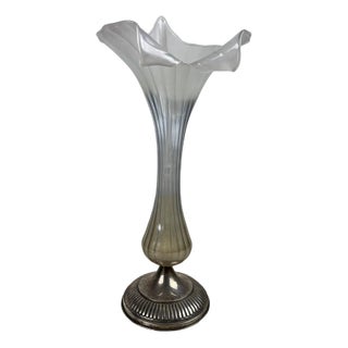 Murano Glass & Silver Vase, Italy, 1960s For Sale