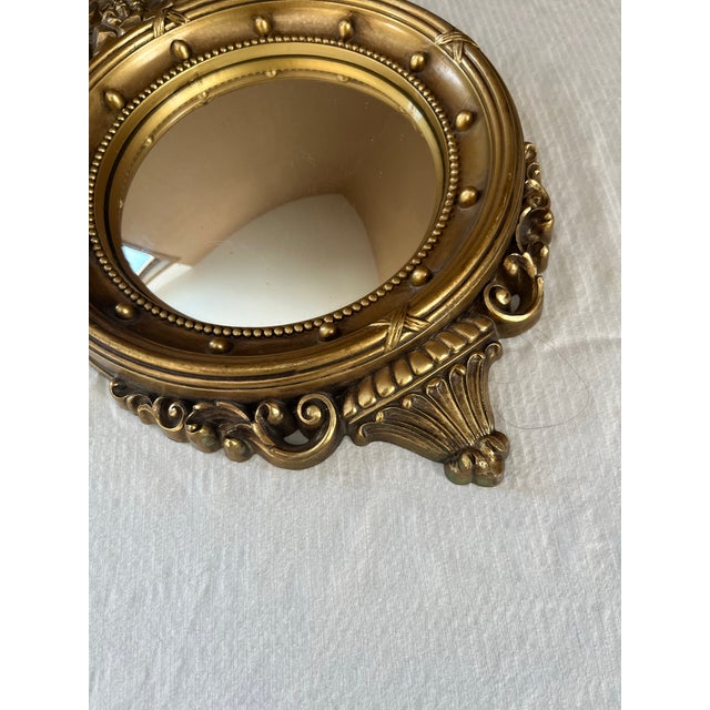 Homco vintage federalist wall mirror in gold molded plastic