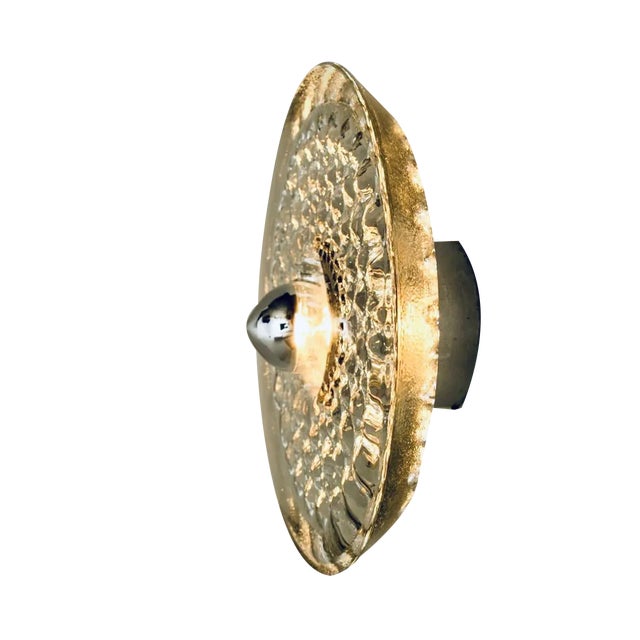 Sculptural Wall Lamp in Glass & Chrome by Peill & Putzler, 1970s For Sale