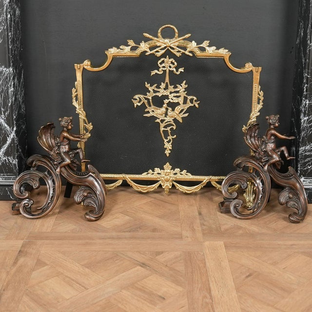 Single Female Bronze and Iron, Fireplace Decoration For Sale - Image 4 of 4