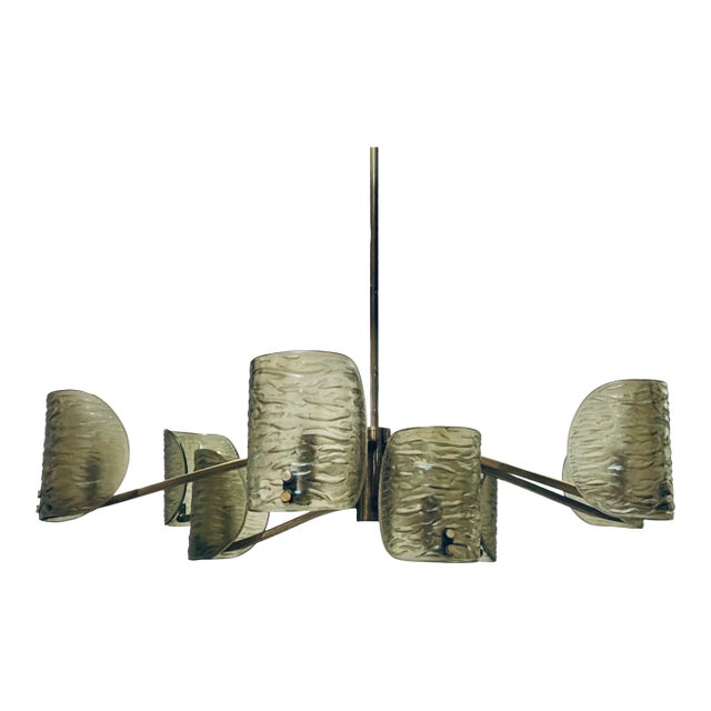 Arteriors Modern Textured Smoked Glass Natasha Chandelier For Sale