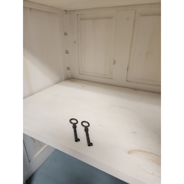 Mid 20th Century Swedish Rococo Style Painted Vitrine/Display Cabinet With Molded Bonnet Top For Sale - Image 10 of 16