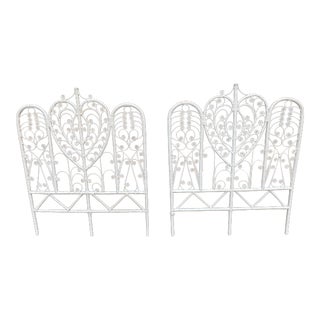 Vintage Boho Chic Twin Wicker Headboards - a Pair For Sale