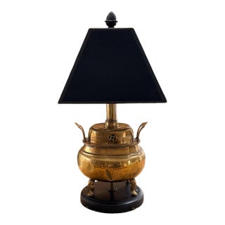 Mid-Century Brass Incense Burner Table Lamp For Sale