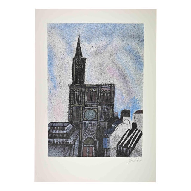 Franco Gentilini, Cathedral, 1970s, Screen Print For Sale
