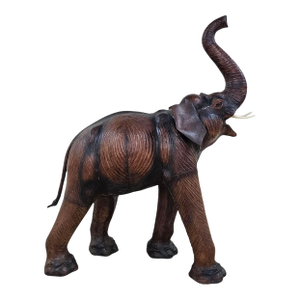 1960s Leather Elephant With Glass Eyes