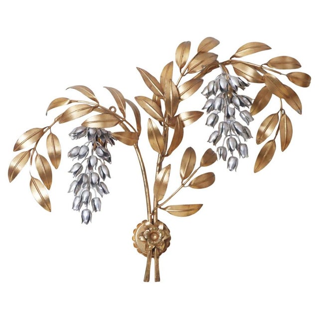 Large Golden Bell Flower Pioggia Doro Wall Lamp attributed to Hans Kögl, 1970s For Sale - Image 13 of 13