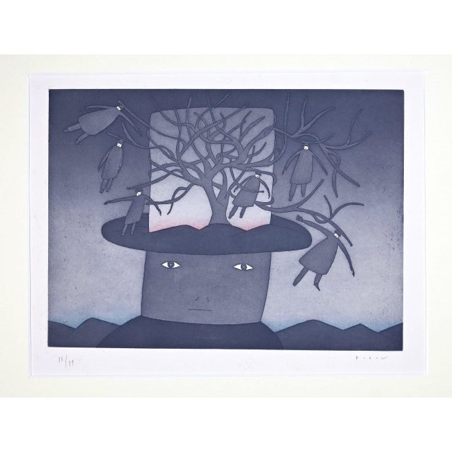Jean Michel Folon - Dream - Original Etching - 1970 For Sale - Image 4 of 5