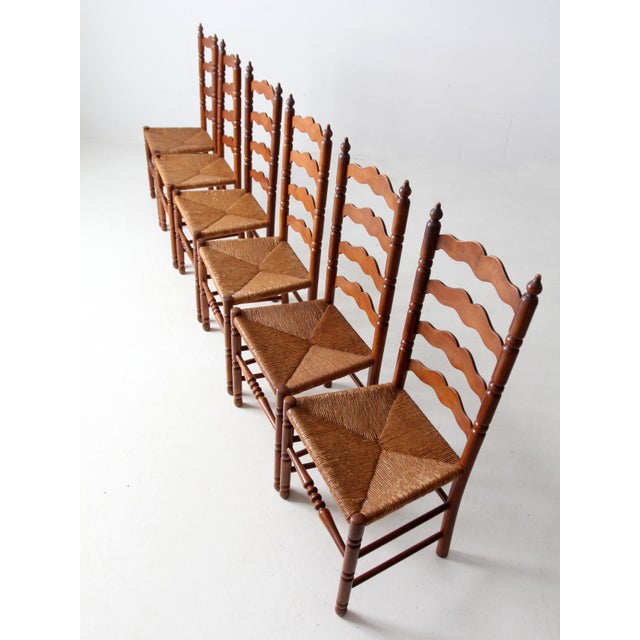 Vintage Tell City Chair Company Rush Seat Dining Chairs Pair For Sale - Image 11 of 12
