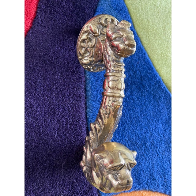 Vintage 1970s Cast Brass Iron Metal Dog Cat Door Knocker Chairish