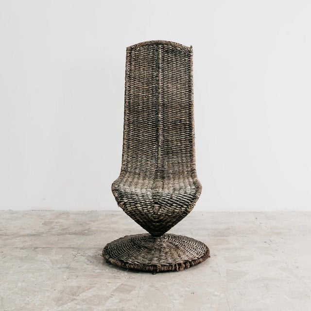 Metal S Chair in Banana Leaf Rope by Marzio Cecchi for Studio Most, 1970s For Sale - Image 7 of 12