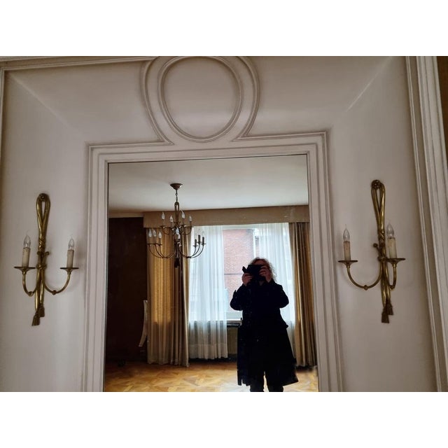 Large 19th Century French Gilt Bronze Knot, Tassel & Ribbon Wall Lights Sconces, Set of 2 For Sale - Image 4 of 18