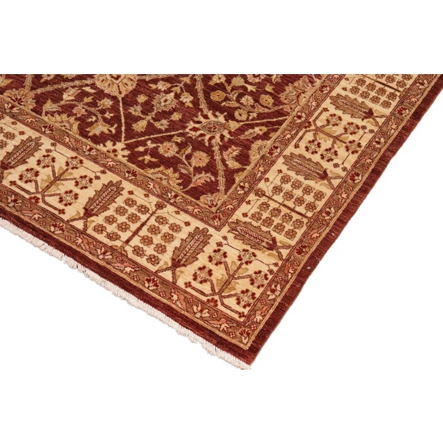 1990s Classic Ziegler Brown Beige Hand-Knotted Wool Rug - 8'3'' X 10'8'' For Sale - Image 5 of 8