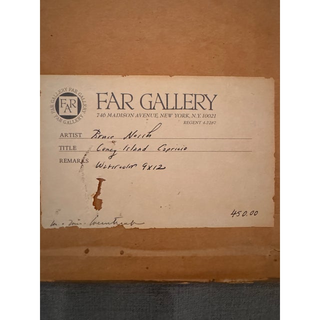 Bruce North “Coney Island Capriccio” Watercolor, Jerry Weintraub Estate Provenance For Sale In Chicago - Image 6 of 8