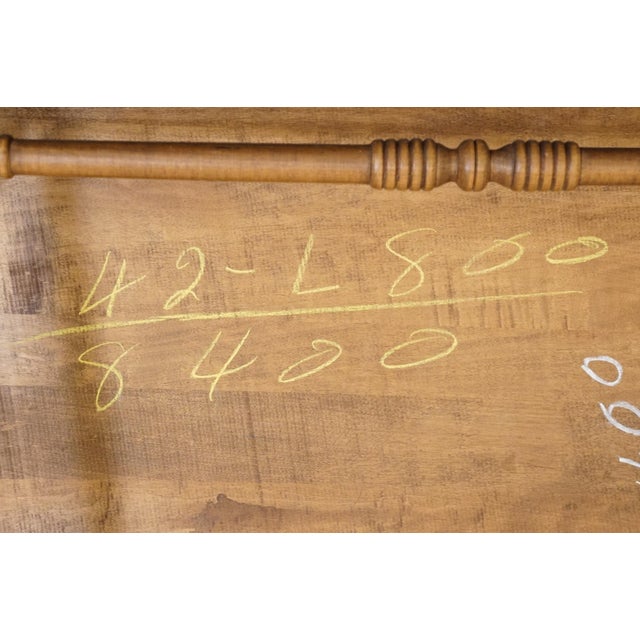 High End Vintage Solid Hard Rock Maple Colonial Early American 35" Bench Settee For Sale - Image 9 of 10