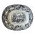 Antique English Black Transferware Platter “Italian Buildings” by P. Hall, C. 1820–1840 For Sale