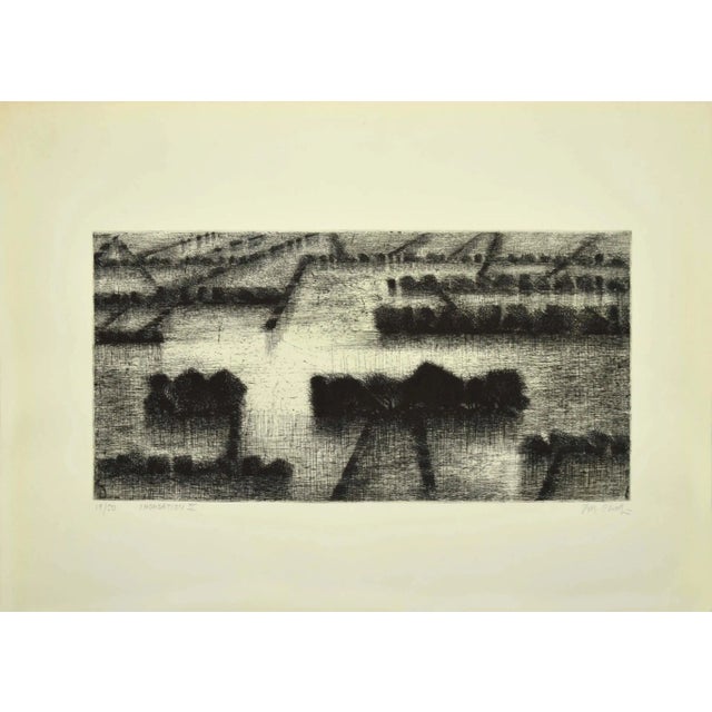 Maurice Chot Plassot - Flood II - Etching - 1970s For Sale