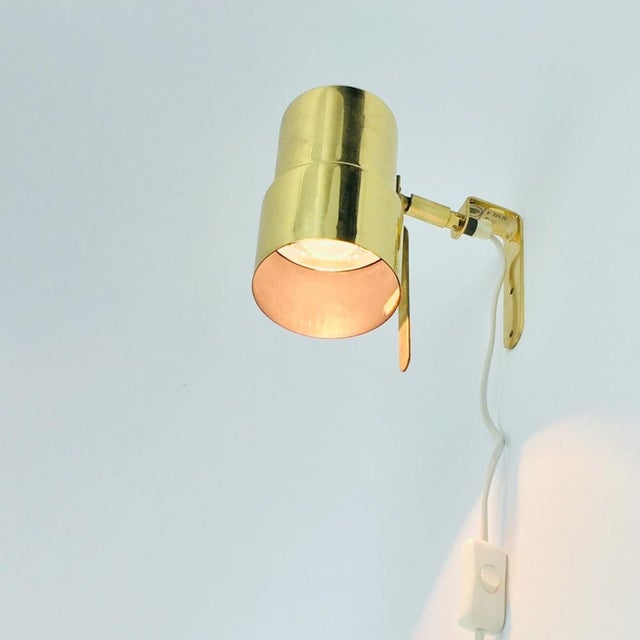 1970s Mid-Century Scandinavian Brass Wall Sconces by Hans-Agne Jakobsson, Sweden, 1960s, Set of 2 For Sale - Image 5 of 12