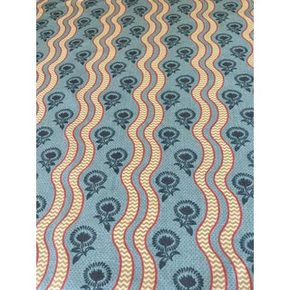 Bailey and Griffin Blue Print Fabric- 3.5 Yards For Sale