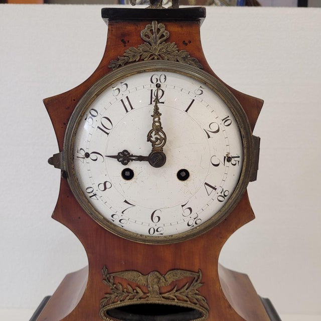 Biedermeier Mantel Clock in Wood with Double Chime, Germany, 1840 For Sale - Image 5 of 18