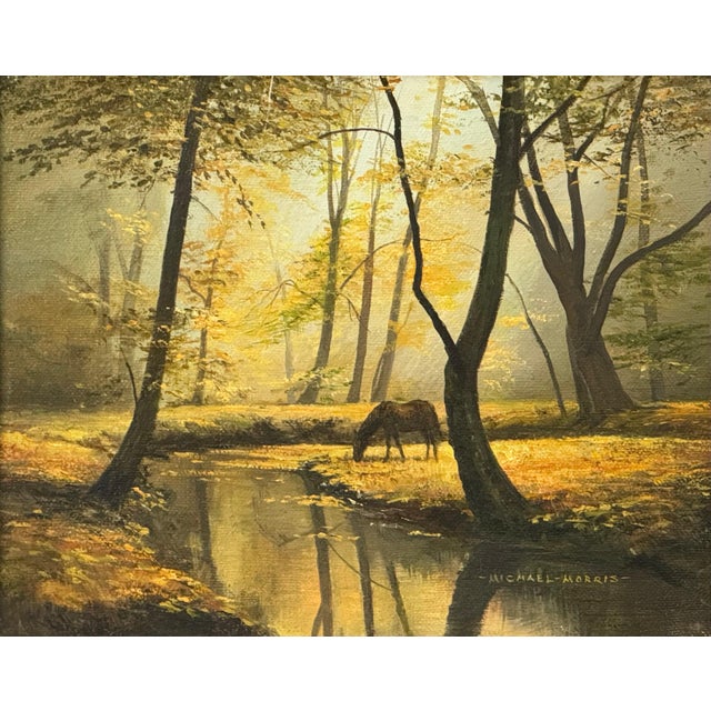 Horse next to River in the Woods of the English Countryside by British Artist 1970 (Circa) For Sale - Image 15 of 18