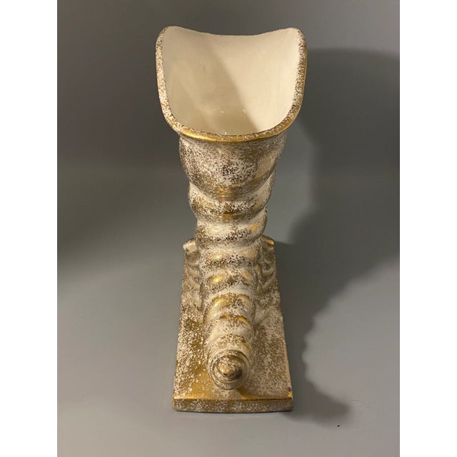 Mid-Century Modern Mid-Century Modern Ceramic Cornucopia Vase For Sale - Image 3 of 10