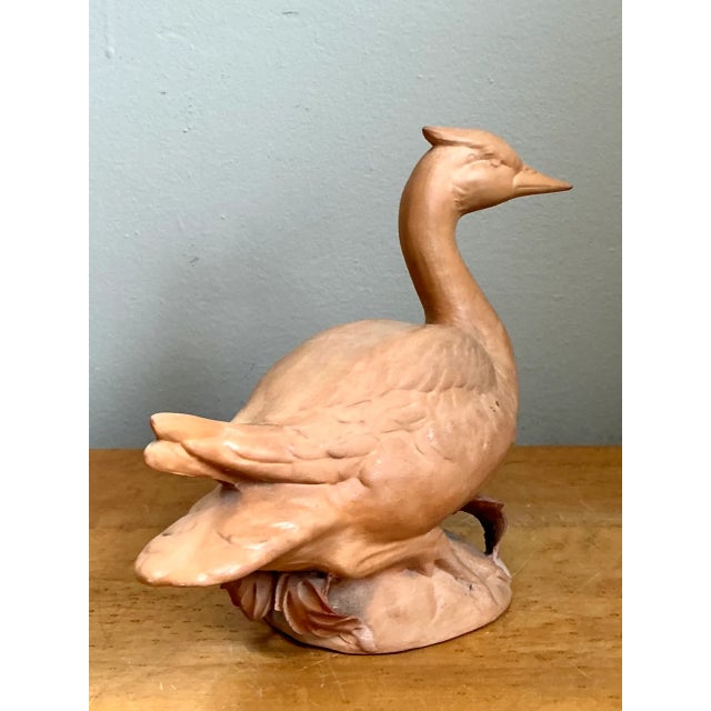 This vintage Italian terracotta duck sculpture brings a quietly naturalistic presence to a room. Carefully crafted with...