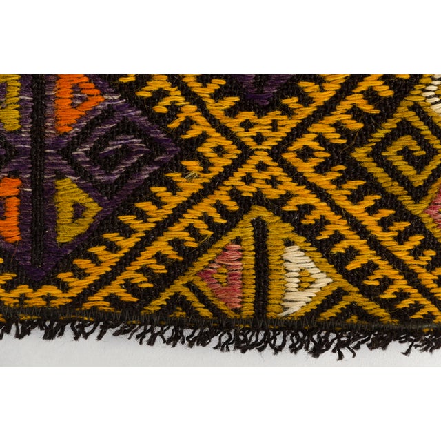 1950s Handwoven Apricot Colour Vintage Kilim Runner For Sale - Image 5 of 10