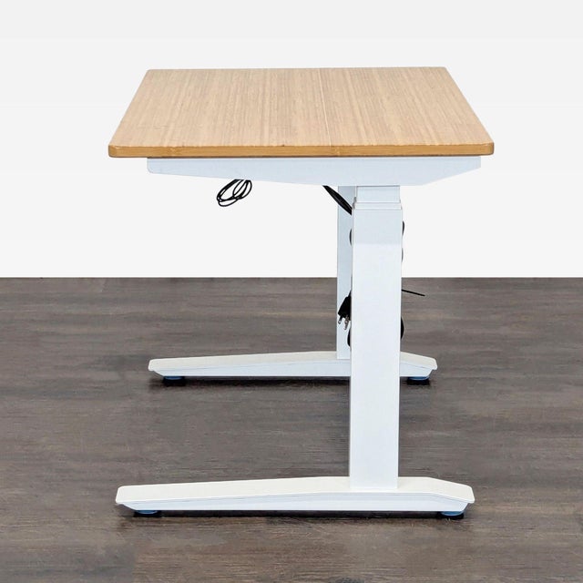 Fully Jarvis 36” Adjustable Height Standing Desk With Bamboo Top and White Frame For Sale - Image 4 of 9