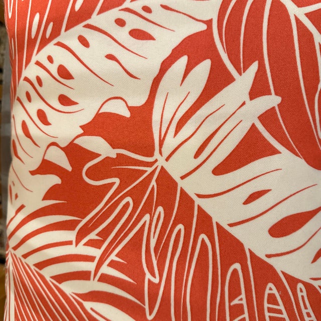 Decorative double sided pillow cover handcrafted from a original design by Tommy Bahama outdoor/indoor fabric orange and...